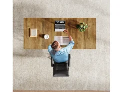 Escritório de direção de 180 cm, grande mesa de computador com estrutura metálica robusta
