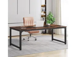 Escritório de Informática, Escritório para Notebook, Mesa de Estudo, Escritório de Estudo para Trabalho Remoto, 180 x 90 x 77 cm, Castanho Rústico