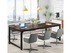 Escritório de Informática, Escritório para Notebook, Mesa de Estudo, Escritório de Estudo para Trabalho Remoto, 180 x 90 x 77 cm, Castanho Rústico