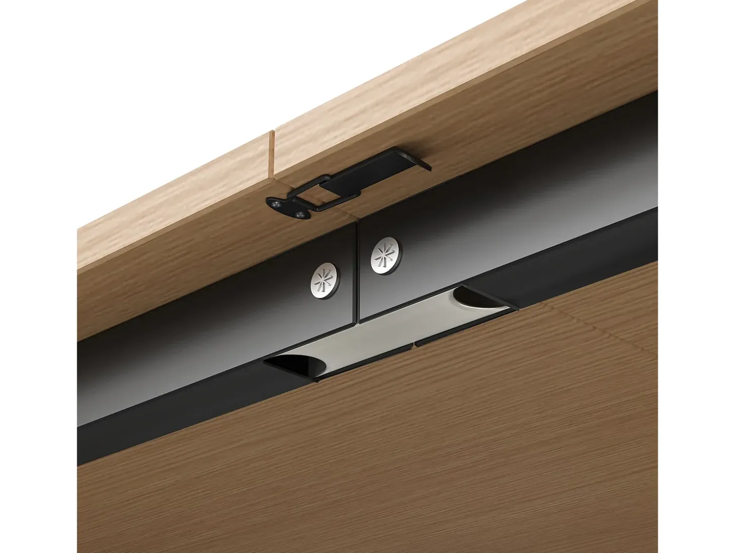 Escritório dobrável 104.5x30.5x160 cm - com estante - tomadas e portas USB - Prateleiras ajustáveis - Com rodas - Branco+natural