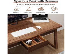 Escritório em casa: mesa de escritório para computador de 140 cm com gaveta