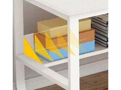 Escritório informático branco escandinavo 100 cm com grandes prateleiras integradas, design moderno e ergonômico