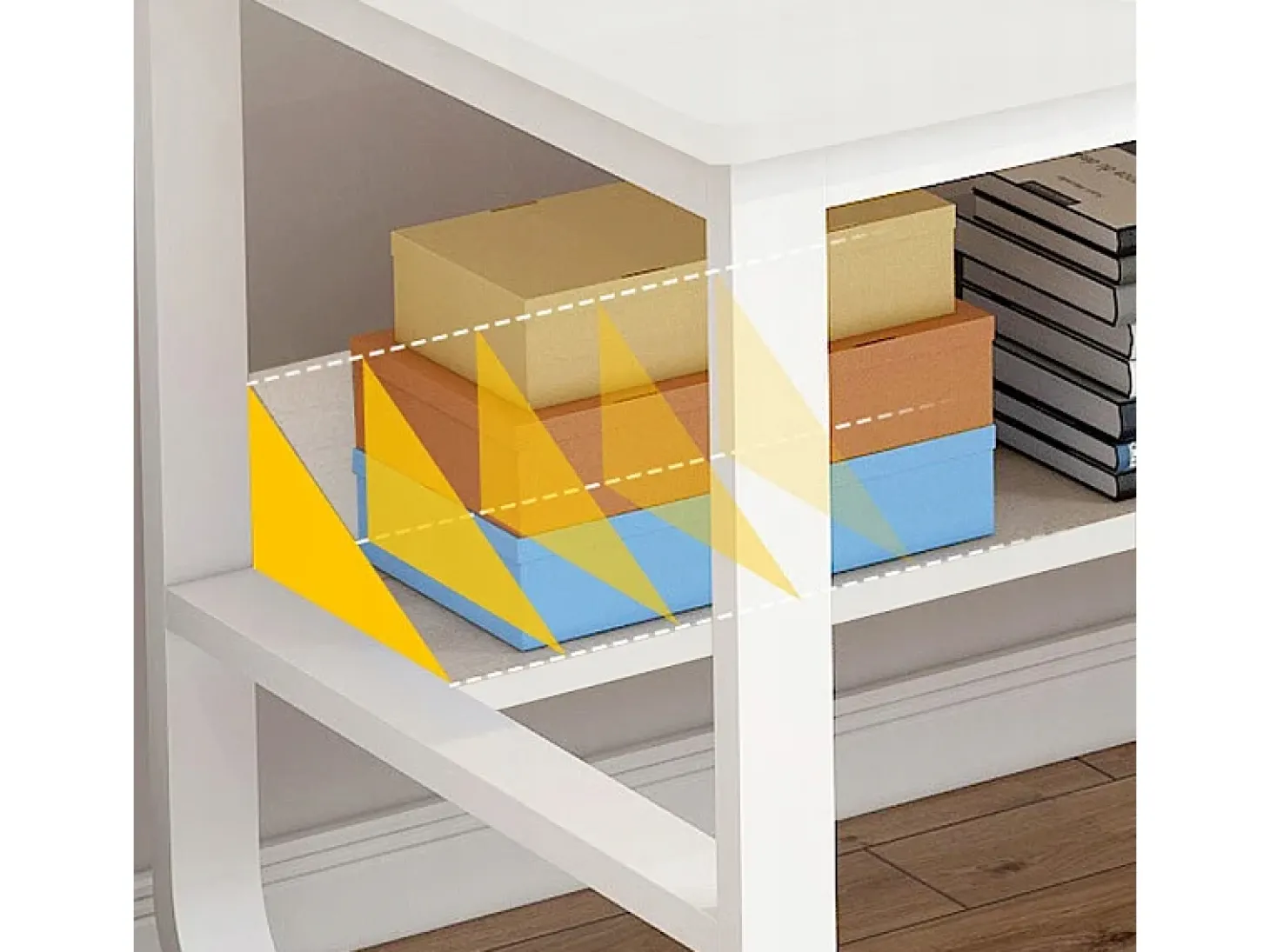 Escritório informático branco escandinavo 100 cm com grandes prateleiras integradas, design moderno e ergonômico