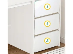 Escritório informático branco escandinavo 100 cm com grandes prateleiras integradas, design moderno e ergonômico