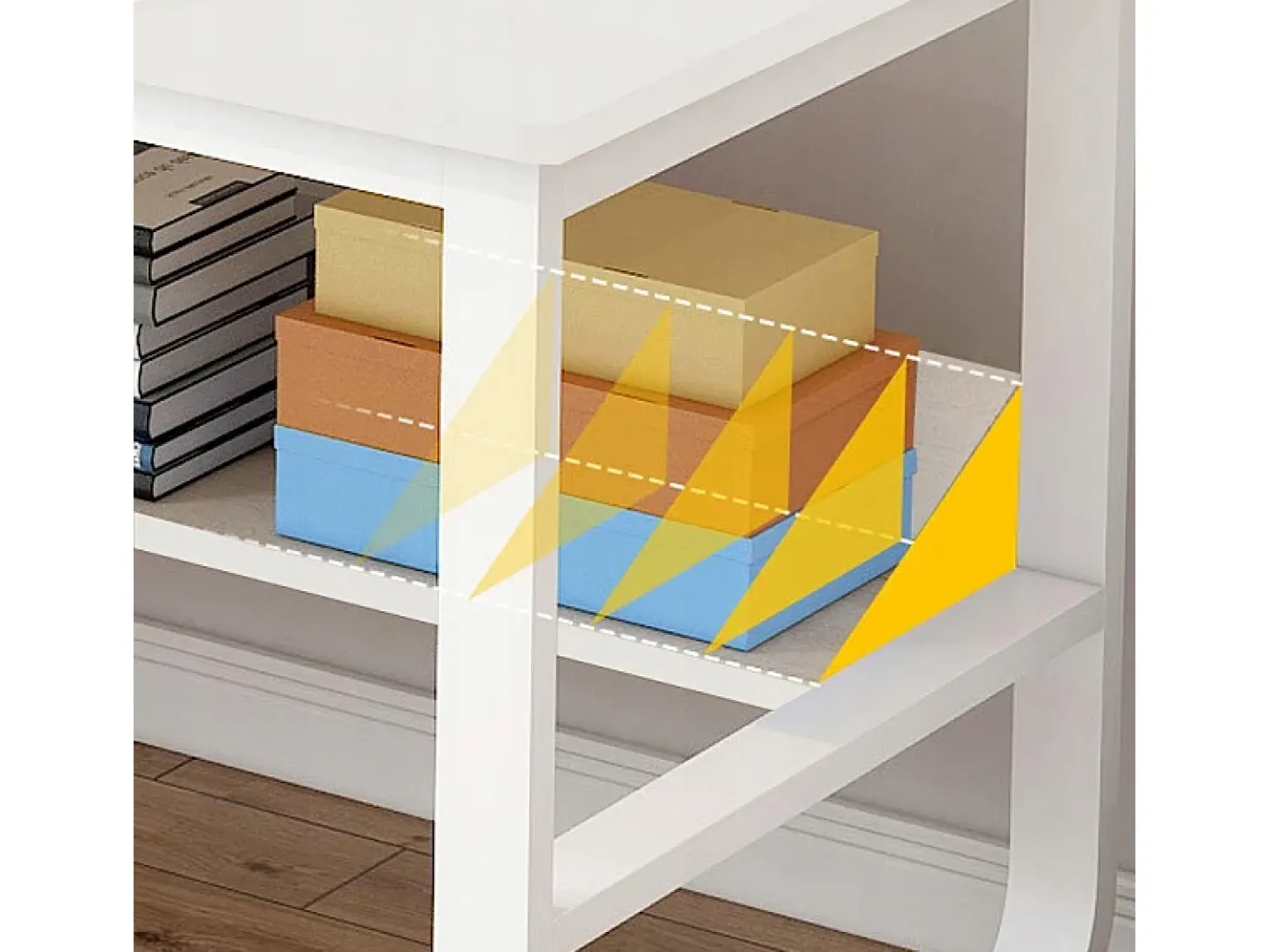 Escritório informático branco escandinavo 100 cm com grandes prateleiras integradas, design moderno e ergonômico