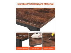 Escritório para Computador SucceBuy 160 x 60 x 75 cm, Mesa de Escritório para Computador em Madeira com Estrutura de Metal, Mesa de Estudo Simples e Moderna
