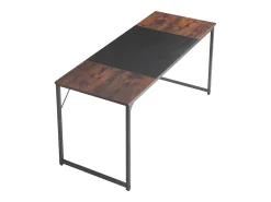 Escritório para Computador SucceBuy 160 x 60 x 75 cm, Mesa de Escritório para Computador em Madeira com Estrutura de Metal, Mesa de Estudo Simples e Moderna
