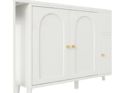 Escrivaninha 2 em 1 120×40×74,5 cm - Giratório 360° - 3 portas e 1 gaveta - Certificado FSC - branco