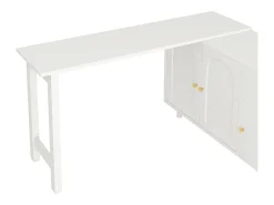 Escrivaninha 2 em 1 120×40×74,5 cm - Giratório 360° - 3 portas e 1 gaveta - Certificado FSC - branco