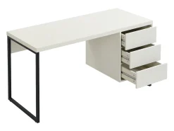 Escrivaninha com 3 gavetas em MDF e metal nas cores bege e preto - TIMFIA por Pascal Morabito