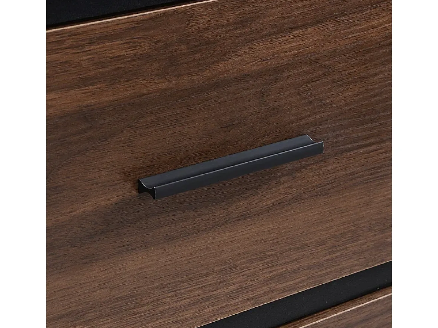 Escrivaninha com 3 gavetas de armazenamento - tampo de madeira - MDF e Metal - Marrom + Preto - 138,5x58x75cm