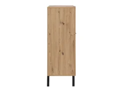 Escrivaninha com 2 portas e 3 gavetas em MDF e metal, cor natural - ERWIN
