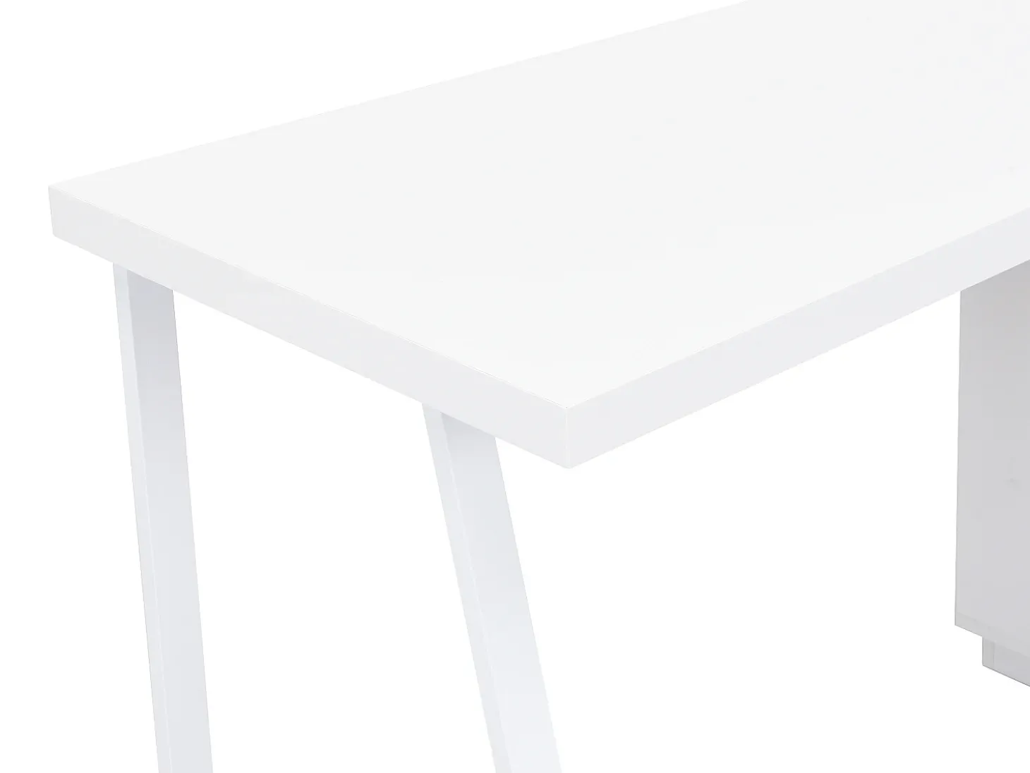 Escrivaninha com compartimentos 1 gaveta e 1 porta MDF natural e aço branco GOTAMA