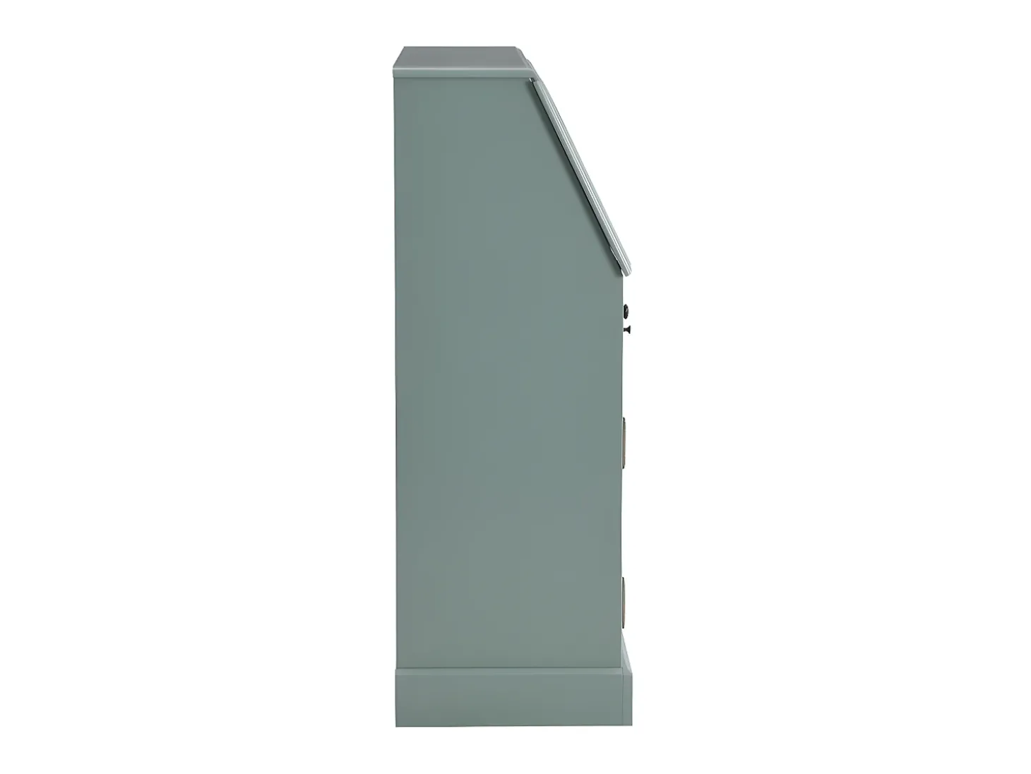Escrivaninha com espaço para armazenamento - Estilo rústico - Pinheiro e MDF - Verde amêndoa - CLEORE