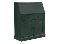 Escrivaninha em pinho e MDF com arrumação verde escuro - CLEORE