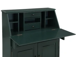 Escrivaninha em pinho e MDF com arrumação verde escuro - CLEORE