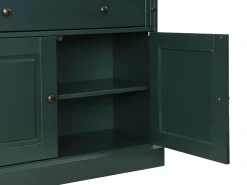 Escrivaninha em pinho e MDF com arrumação verde escuro - CLEORE