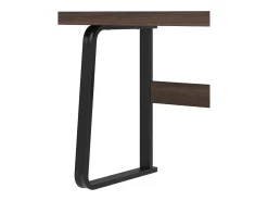 Escrivaninha moderna para computador em MDF+Metal - com armazenamento aberto e 2 gavetas - Marrom - 161x54x76,3cm