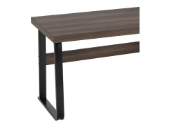 Escrivaninha moderna para computador em MDF+Metal - com armazenamento aberto e 2 gavetas - Marrom - 161x54x76,3cm