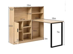 Escrivaninha para computador com armazenamento - 1 porta e 7 nichos - pés de ferro - MDF - 120x50x120cm