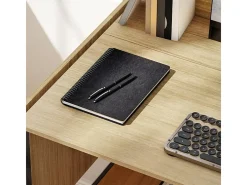 Escrivaninha para computador dobrável - com pés ajustáveis em metal - carvalho e preto - 170x58x78cm