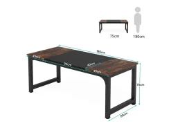 Escrivaninha para Notebook, Mesa, Escrivaninha para Trabalho Remoto, Posto de Trabalho para Escritório, 180 x 80 x 75 cm