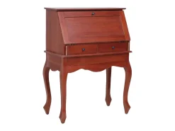 Escrivaninha 78x42x103 cm madeira de mogno maciça castanho