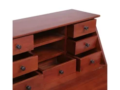 Escrivaninha 78x42x103 cm madeira de mogno maciça castanho