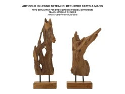 Escultura Artesanal Decorativa Em Madeira Teca Estilo Étnico Rakat Mauro Ferretti