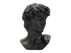 ESCULTURA CABEÇA ANTIGA PRETA 44X35.5X60 CM