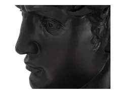 ESCULTURA CABEÇA ANTIGA PRETA 44X35.5X60 CM