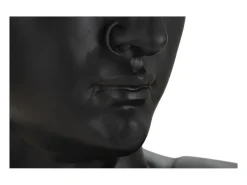 ESCULTURA CABEÇA ANTIGA PRETA 44X35.5X60 CM