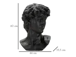 ESCULTURA CABEÇA ANTIGA PRETA 44X35.5X60 CM