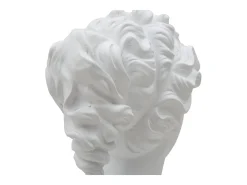 Escultura clássica decorativa de meia cabeça em poliresina H34cm Mulher Mauro Ferretti