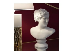Escultura clássica decorativa de meia cabeça em poliresina H34cm Mulher Mauro Ferretti