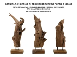 Escultura Decorativa Étnica Em Madeira Teca Feita A Mão Akar Mauro Ferretti