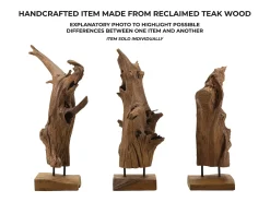 Escultura Decorativa Étnica Em Madeira Teca Feita A Mão Akar Mauro Ferretti