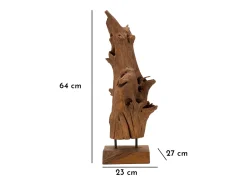 Escultura Decorativa Étnica Em Madeira Teca Feita A Mão Akar Mauro Ferretti
