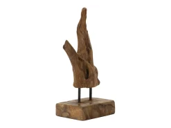 Escultura Em Estilo Étnico De Madeira De Teca Esculpida À Mão Taka Mauro Ferretti
