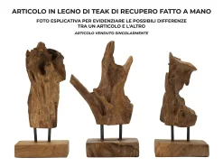 Escultura Em Estilo Étnico De Madeira De Teca Esculpida À Mão Taka Mauro Ferretti