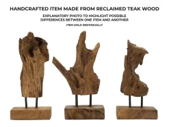 Escultura Em Estilo Étnico De Madeira De Teca Esculpida À Mão Taka Mauro Ferretti