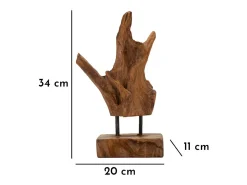 Escultura Em Estilo Étnico De Madeira De Teca Esculpida À Mão Taka Mauro Ferretti
