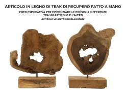 Escultura Em Madeira Teca Feita A Mão Em Estilo Étnico Bintang Mauro Ferretti
