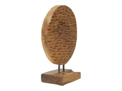 Escultura Étnica Decorativa Em Madeira Teca Feita A Mão Coin Mauro Ferretti