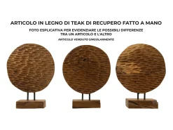 Escultura Étnica Decorativa Em Madeira Teca Feita A Mão Coin Mauro Ferretti