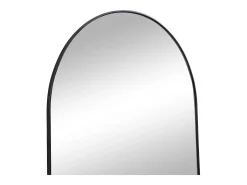 Espelho arqueado em metal contemporâneo - L.65 x A.80 cm - Preto - MAILEN