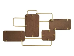Espelho art déco assimétrico, L. 85 x A. 45 cm, Dourado, OMAYA