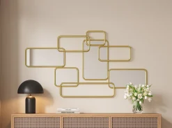 Espelho art déco assimétrico, L. 85 x A. 45 cm, Dourado, OMAYA