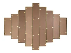 Espelho Art Déco simétrico em metal GALICE - C. 90 x A. 120 cm - Dourado
