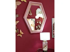 Espelho Balla, Espelho, Artigo de decoração de parede, Decoração com espelho, 75x4 h80 cm, Rosa